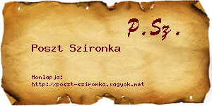 Poszt Szironka névjegykártya